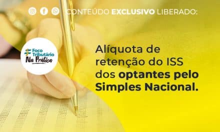 Alíquota de retenção do ISS dos optantes pelo Simples Nacional.